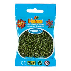 Hama mini perler, 2000 stk., oliven (84)