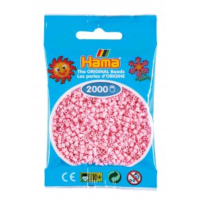 Hama mini perler, 2000 stk., pastel rosa (95)
