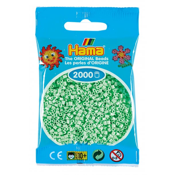 Hama mini perler, 2000 stk., pastel mint (98)