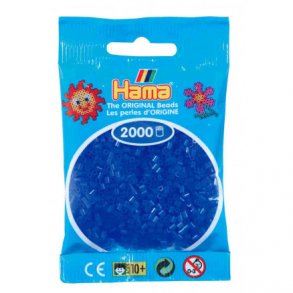 Hama mini perler, 2000 stk., neon bl (36)