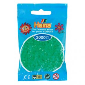 Hama mini perler, 2000 stk., neon grn (37)