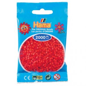 Hama mini perler, 2000 stk., rd (5)