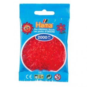 Hama mini perler, 2000 stk., transparent rd (13)