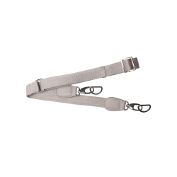 Skulderrem, bomuld - justerbar, L85 cm - 125 cm, w 25 mm - Beige/slv