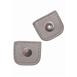 Magnet trykls - beige/slv PU lder - 4 cm