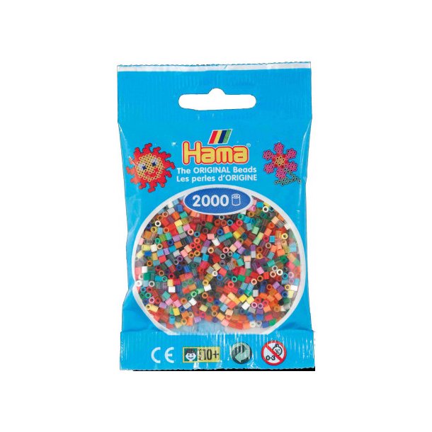 Hama mini perler, 2000 stk., mix (00)