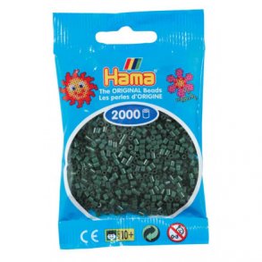 Hama mini perler, 2000 stk., mrkegrn (28)