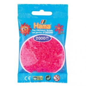 Hama mini perler, 2000 stk., neon pink (32)