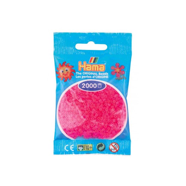 Hama mini perler, 2000 stk., neon pink (32)