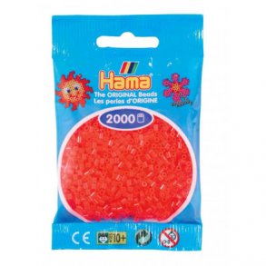 Hama mini perler, 2000 stk., neon rd (35)
