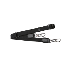 Skulderrem, bomuld - justerbar, L85 cm - 125 cm, w 25 mm - Sort/slv