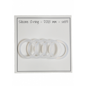 O-ring - silikone - set/5 - D 28,5 mm - transparent 