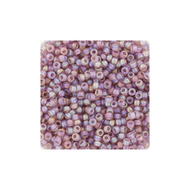 Miyuki seed beads, 11/0, 3 g, SB-142FR matte smokey amethyst