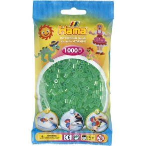 Hama midi perler, 1000 stk., transparent grn (16)