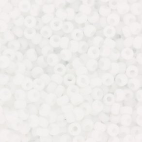 Miyuki seed beads, 11/0, 3 g, SB-402F matte white 
