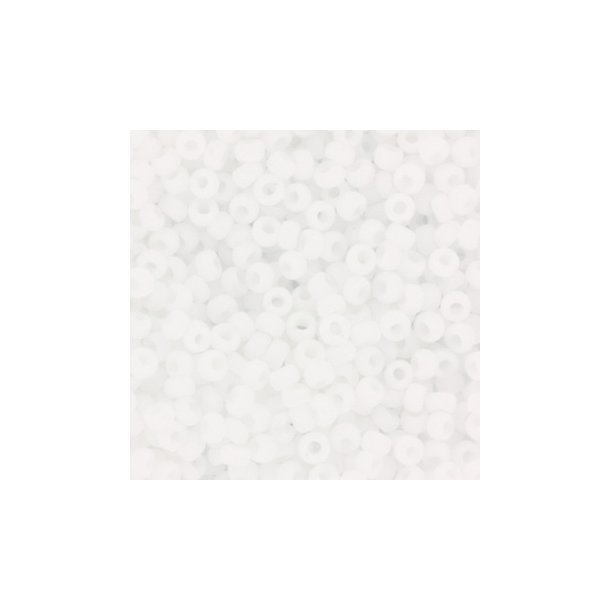 Miyuki seed beads, 11/0, 3 g, SB-402F matte white 