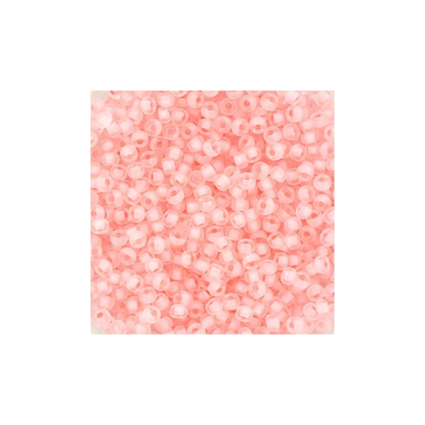 Miyuki seed beads, 11/0, 3 g, SB-1934 baby pink semi frosted crystal