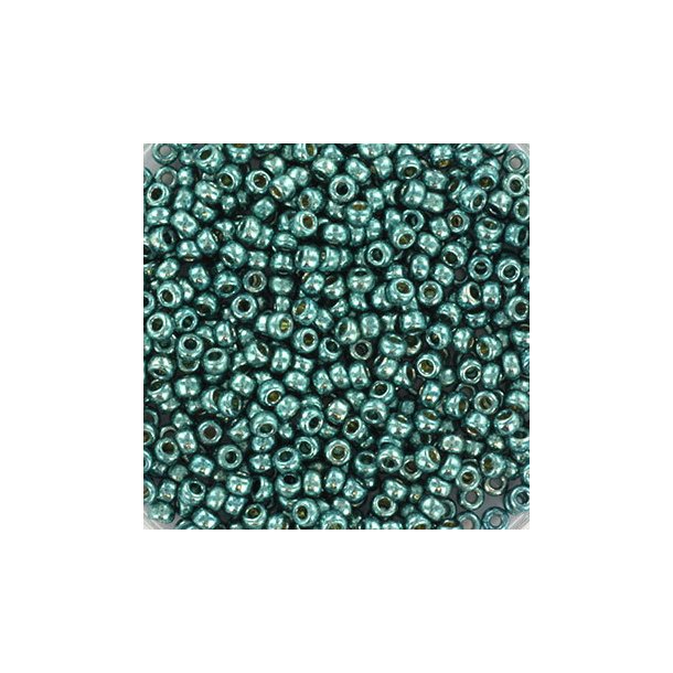 Miyuki seed beads, 11/0, 3 g, SB-4217 duracoat galvanized sea foam