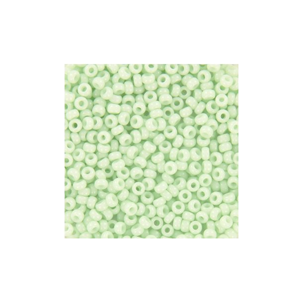 Miyuki seed beads, 11/0, 3 g, SB-3318 light mint