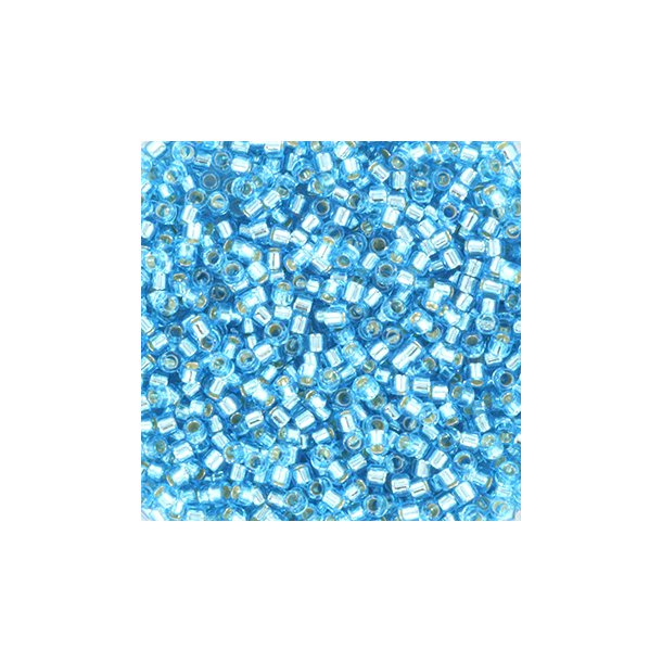 Miyuki delica perler, 11/0, 4 g, DB 1209 Silverlined ocean blue - Kronborg hobby