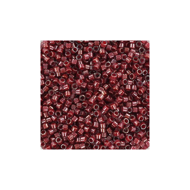 Miyuki delica perler, 11/0, 4 g, DB-280 Cranberry lined luster crystal
