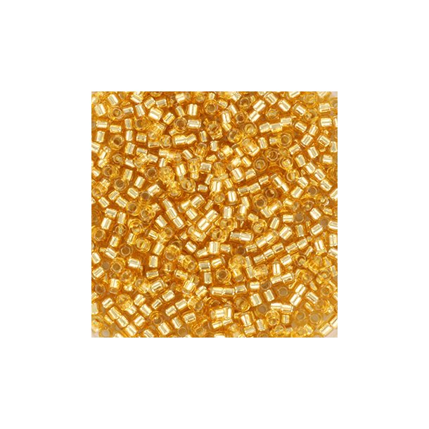 Miyuki delica perler, 11/0, 4 g, DB-42 Silverlined gold