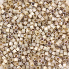 Miyuki delica perler, 11/0, 4 g, DB-680 Silk satin dyed smoked quartz