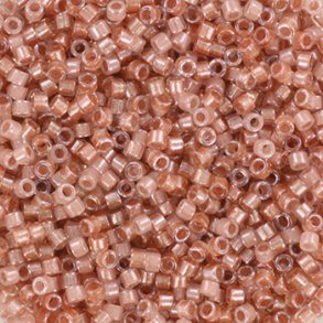 Miyuki delica perler, 11/0, 4 g, DB-988 Sparkling lined vintage rose