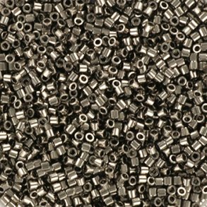 Miyuki delica perler, 15/0, 2 g, DB-21 Plated nikkel