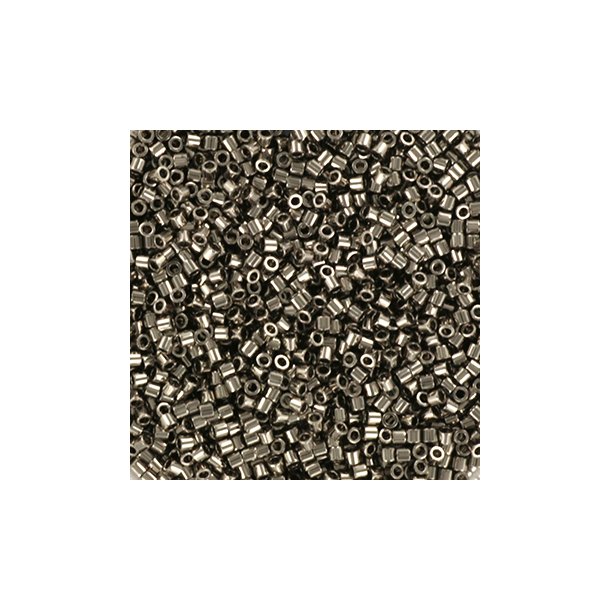 Miyuki delica perler, 15/0, 2 g, DB-21 Plated nikkel
