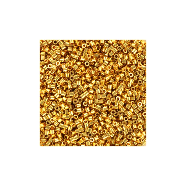 Miyuki delica perler, 15/0, 2 g, Db-31 24 kt gold plated