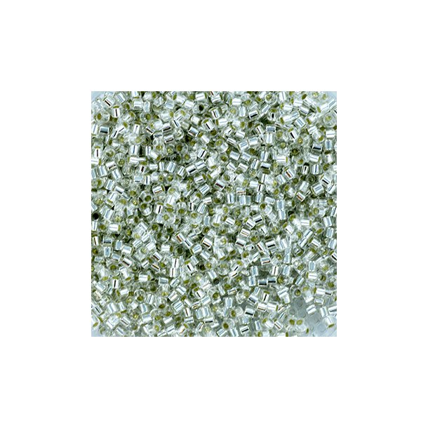 Miyuki delica perler, 15/0, 2 g, DB-41 Silverlined crystal