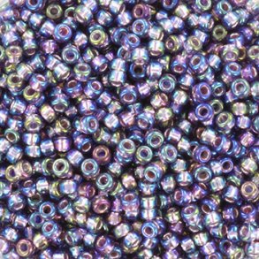 Miyuki seed beads, 11/0, 3 g SB-1024 Silverlined ab amethyst