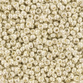 Miyuki seed beads, 11/0, 3 g Galvanized silver