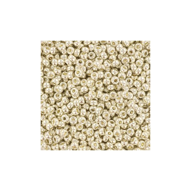 Miyuki seed beads, 11/0, 3 g Galvanized silver