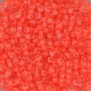 Miyuki seed beads, 11/0, 3 g, Luminous flamingo