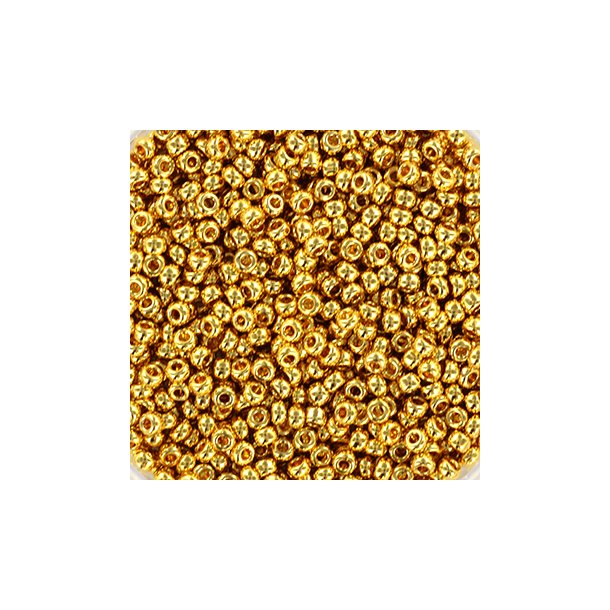 Miyuki seed beads, 11/0, 3 g, SB-191L 24kt gold plated