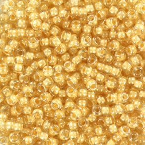 Miyuki seed beads, 11/0, 3 g, Fancy lined ivory