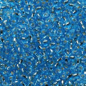 Miyuki seed beads, 11/0, 3 g, SB-2429 Silverlined dark aqua