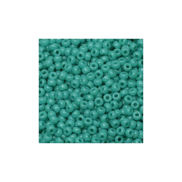 Miyuki seed beads, 11/0, 3 g, SB-412 Opaqoe turquoise green 