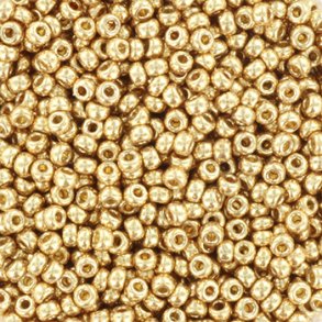 Miyuki seed beads, 11/0, 3 g, SB-4204 Duracoat galvanized champagne