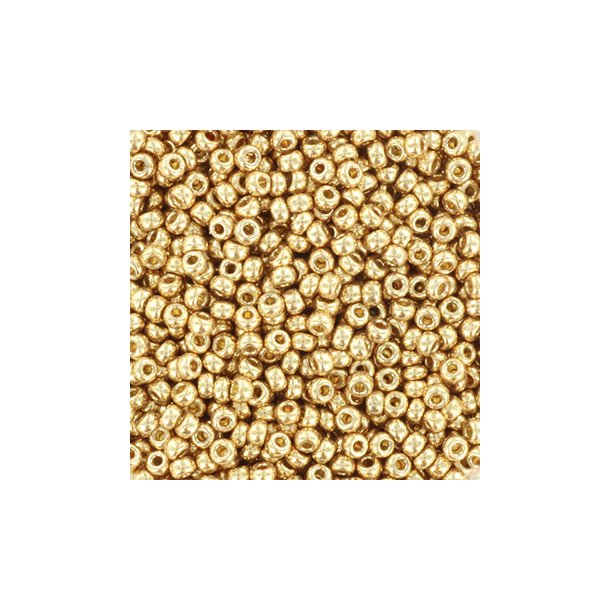 Miyuki seed beads, 11/0, 3 g, SB-4204 Duracoat galvanized champagne
