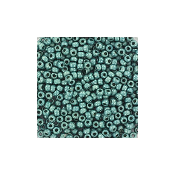 Miyuki seed beads, 11/0, 3 g, SB-4217F Duracoat galvanized matte sea foam