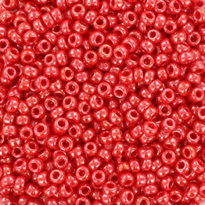 Miyuki seed beads, 11/0, 3 g, SB-426 Opaque luster red