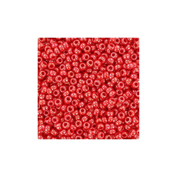 Miyuki seed beads, 11/0, 3 g, SB-426 Opaque luster red