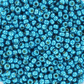 Miyuki seed beads, 11/0, 3 g, SB-5113 Duracoat galvanized capri blue