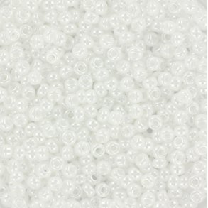 Miyuki seed beads, 11/0, 3 g, SB-528 Ceylon white pearl